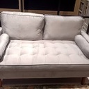 Melotto Sofa 2 Seater - Brown Eucalyptus - Light Grey Velvet