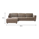 Lassie Sofa - Left Corner - Fabric Light Brown