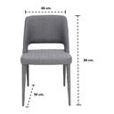 Yulia Dining Chair - Fabric Grey