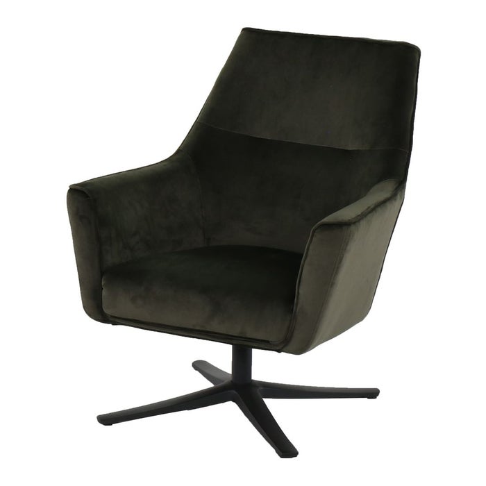 Altic Arm Chair - Black Steel - Dark Green Velvet