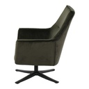 Altic Arm Chair - Black Steel - Dark Green Velvet