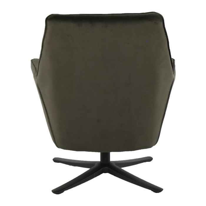 Altic Arm Chair - Black Steel - Dark Green Velvet