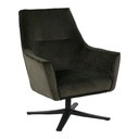 Altic Arm Chair - Black Steel - Dark Green Velvet