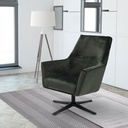 Altic Arm Chair - Black Steel - Dark Green Velvet