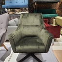 Altic Arm Chair - Black Steel - Dark Green Velvet