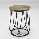 Sanity End Table D40 - Black Leg - Natural Wood