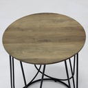 Sanity End Table D40 - Black Leg - Natural Wood