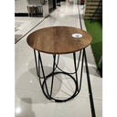 Sanity End Table D40 - Black Leg - Natural Wood