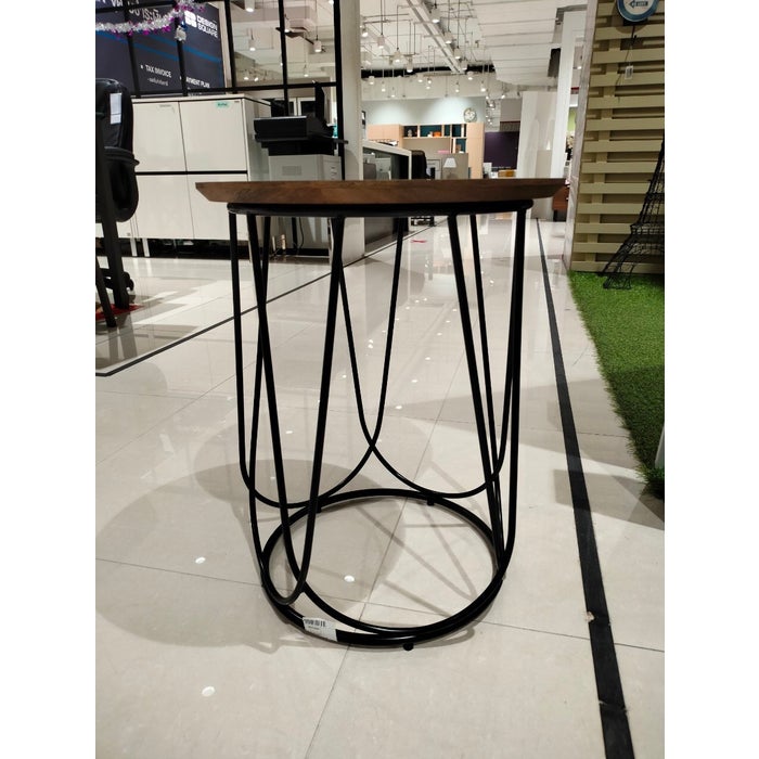 Sanity End Table D40 - Black Leg - Natural Wood