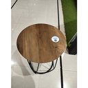 Sanity End Table D40 - Black Leg - Natural Wood