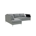 Nomance Sofa Left Corner-Chrome/Gray