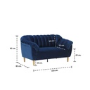 Rosee Sofa 2Seater-Wood Plastic Legs/Dark Blue Fabric