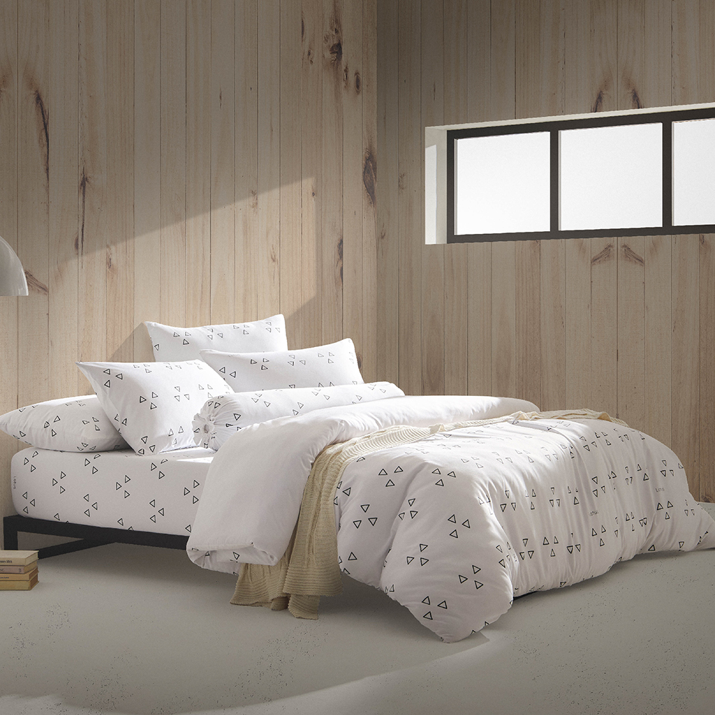 [BS5-QS-BROOKLYN-03W] Lotus Attitude Brooklyn - QS Fitted Bedsheet Set-5pcs - LTA-BS-BROOKLYN-BR03W
