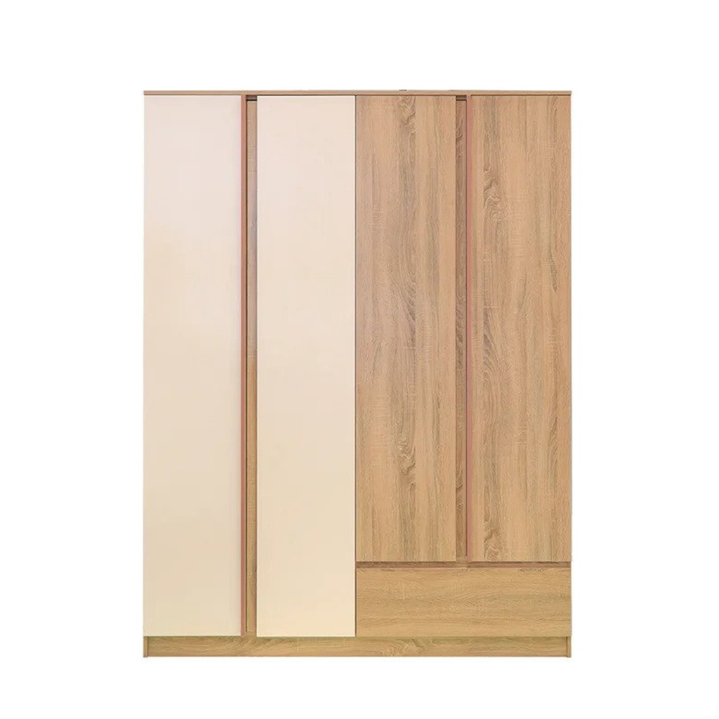 [19211125] Sacha - DS Wardrobe WO160 - Solid Oak/White