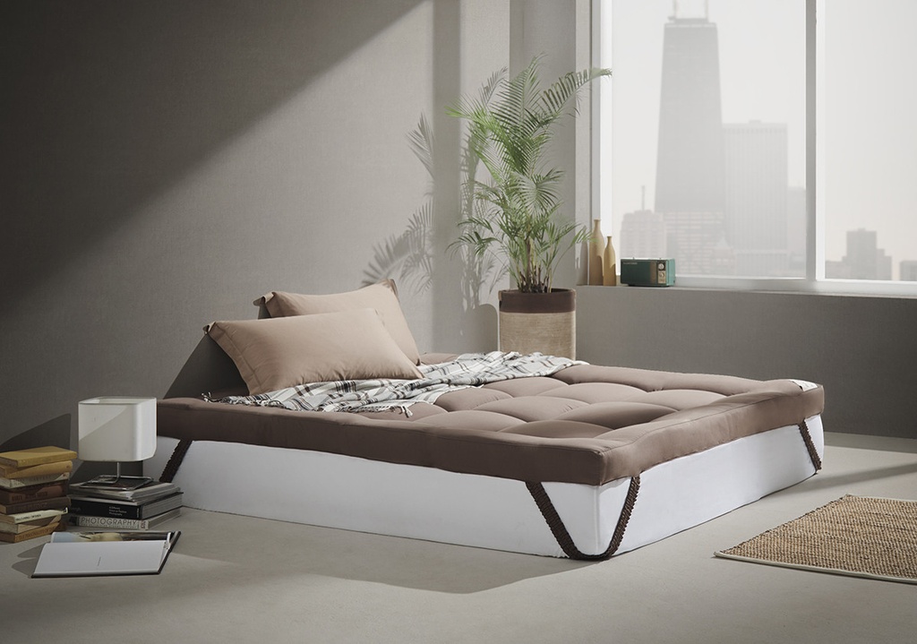 [WF-Warrant Topper-QS] Woodfield - Nano-Fiber Topper Warrant 5ft x 6.5ft - Dark Brown - Thickness 3"