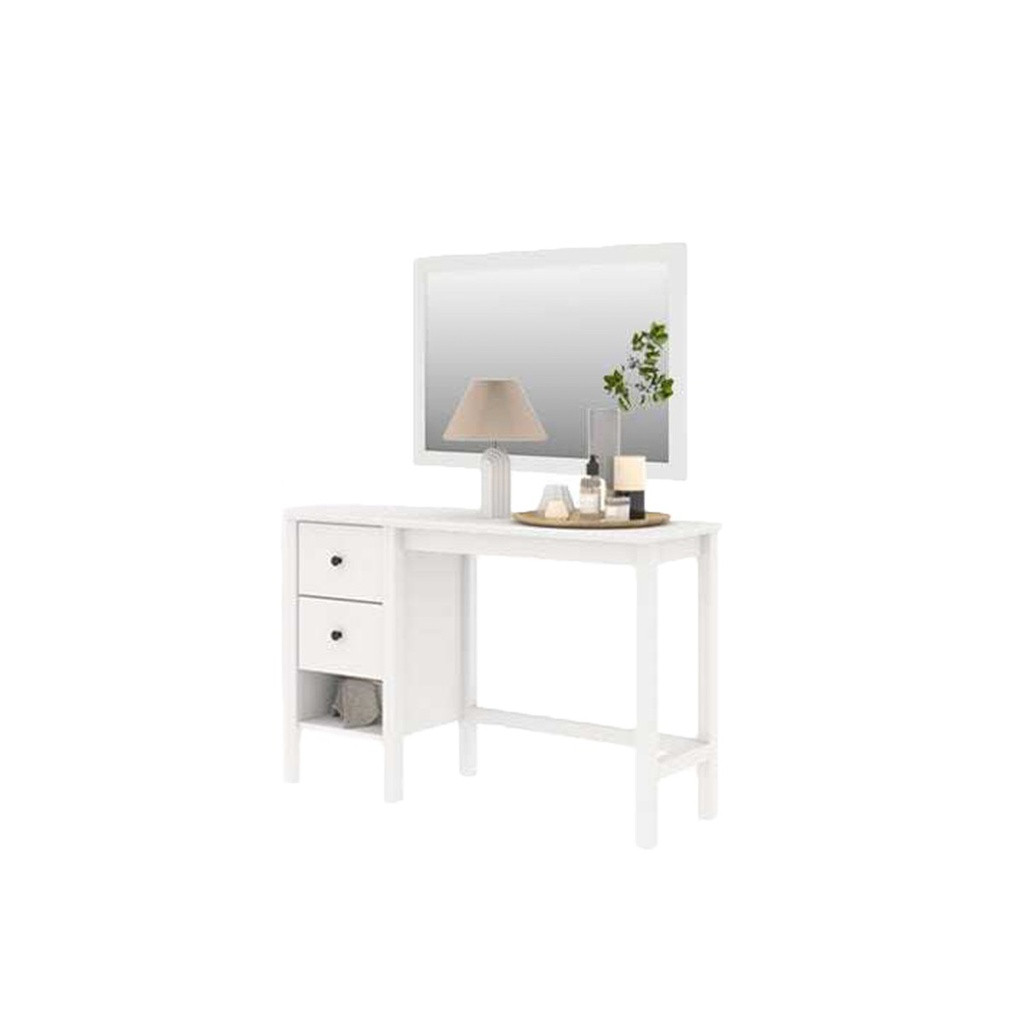Moneta Dressing Table + Mirror - White