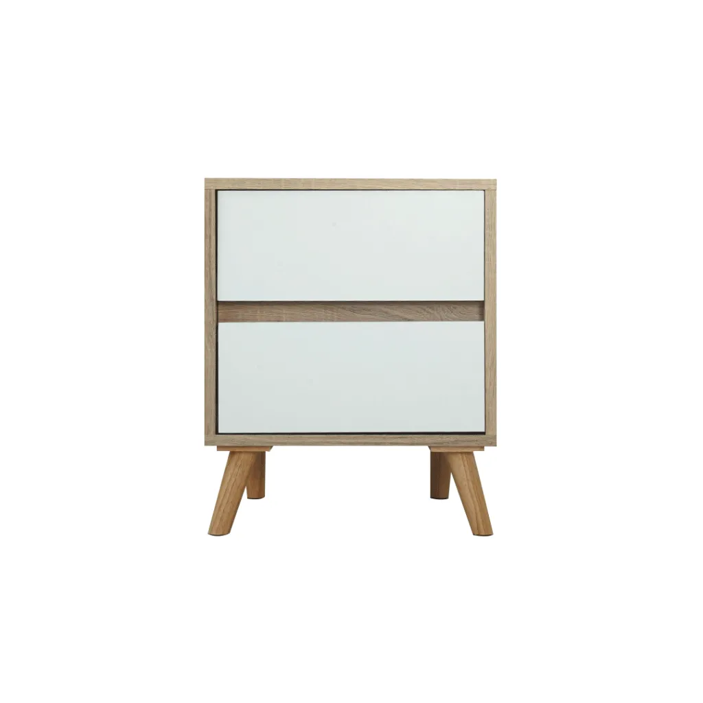 Looms Cathal-A Night Table NT40-Solid Oak/White