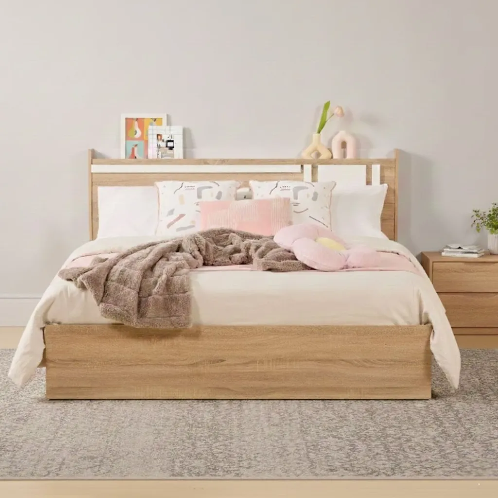 Go/Hoshino Bed 5ft- Solid Oak/White