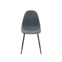 Jobeth Dining Chair/Black Steel/Grey-Blue Fabric