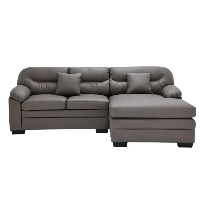 [19237395] Ryota Sofa - Right Corner/Black Plastic Leg/SL Dark Brown