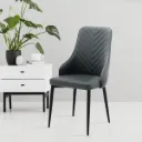 Ladell/Dining Chair/Black Steel/SL Dark Grey