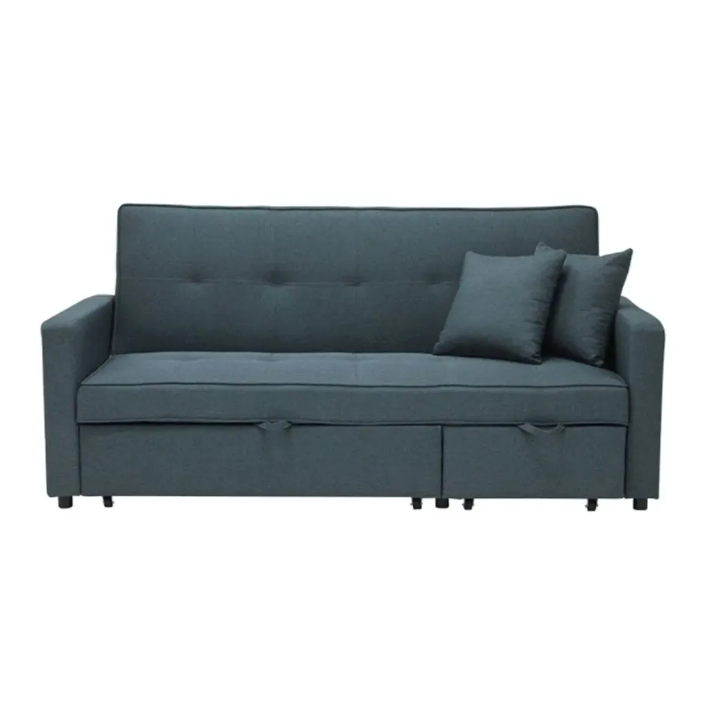 Saline Sofa Bed-Black Leg-Blue