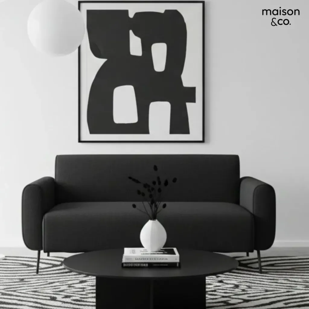 [19234011] Sofa/Malphy/Black Steel/Dark Grey/2S