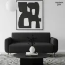 Sofa/Malphy/Black Steel/Dark Grey/2S