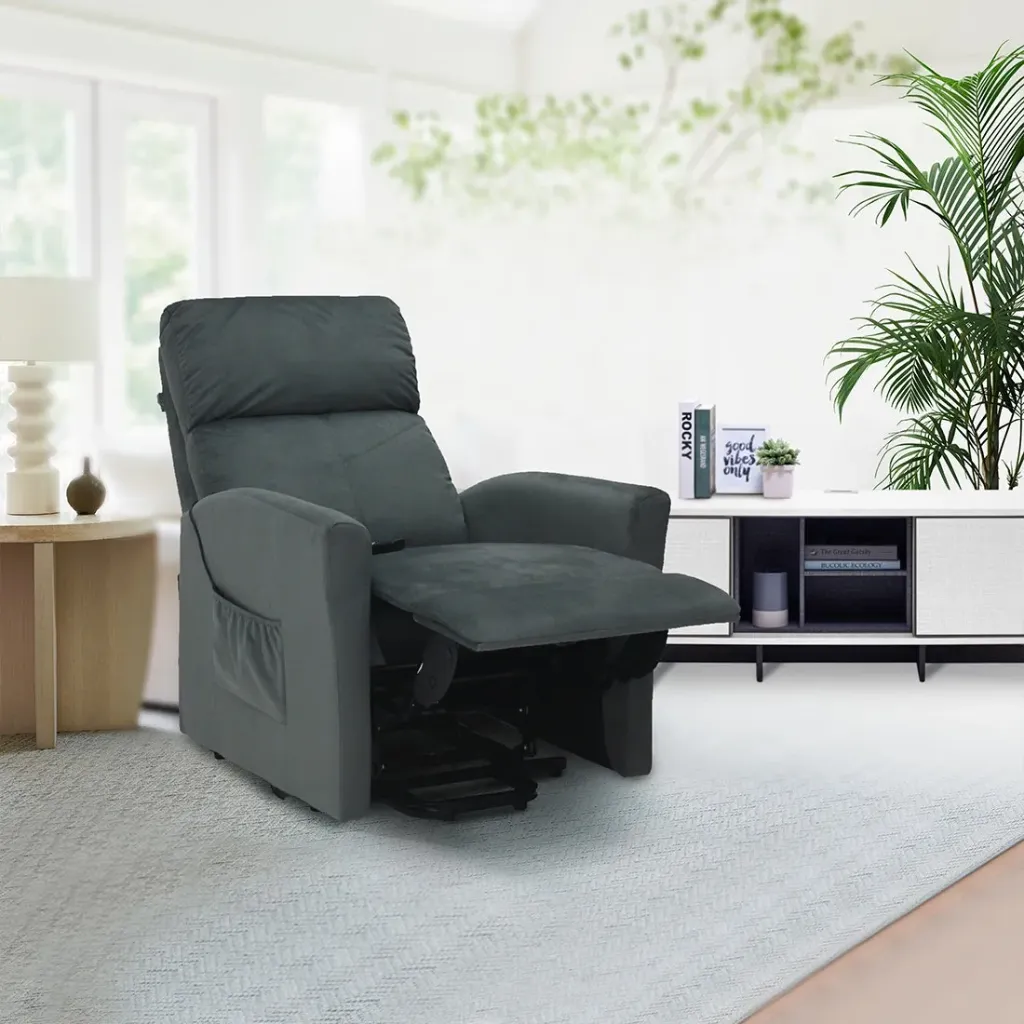 [19154163] Zia Power Lift Recliner 1ERE-Grey Fabric