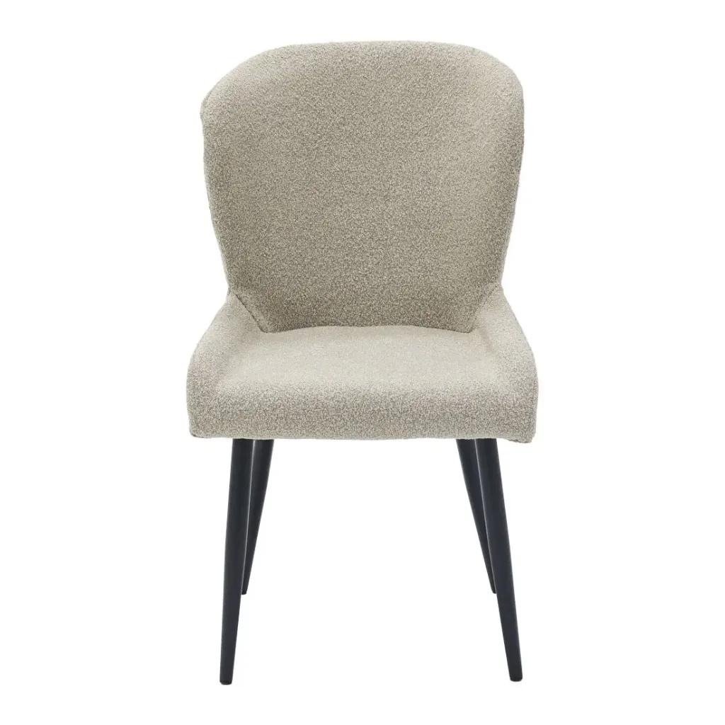 Jeban Dining Chair - Black Steel/Light Brown Fabric