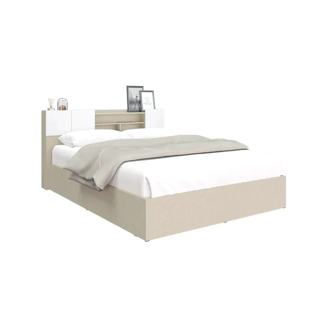 Go/Hollyn Bed 6ft/H/Ivory/Linen White