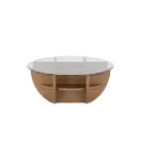 Waffle Coffee Table - CF90/I-Walnut/Glass