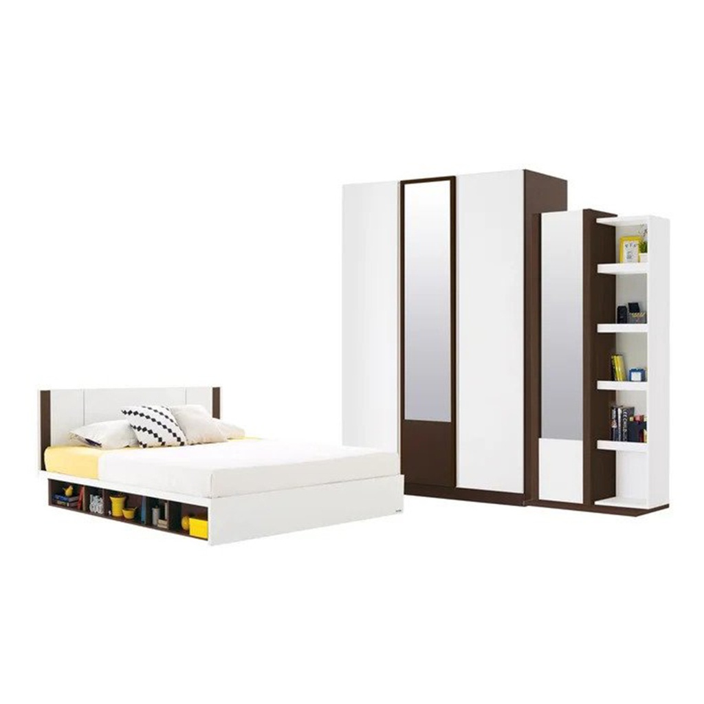 Patinal Bedroom Set 5ft - White/Wenge-White