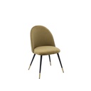 Lisala Dining Chair - Steel Black /Gold/Brown Velvet