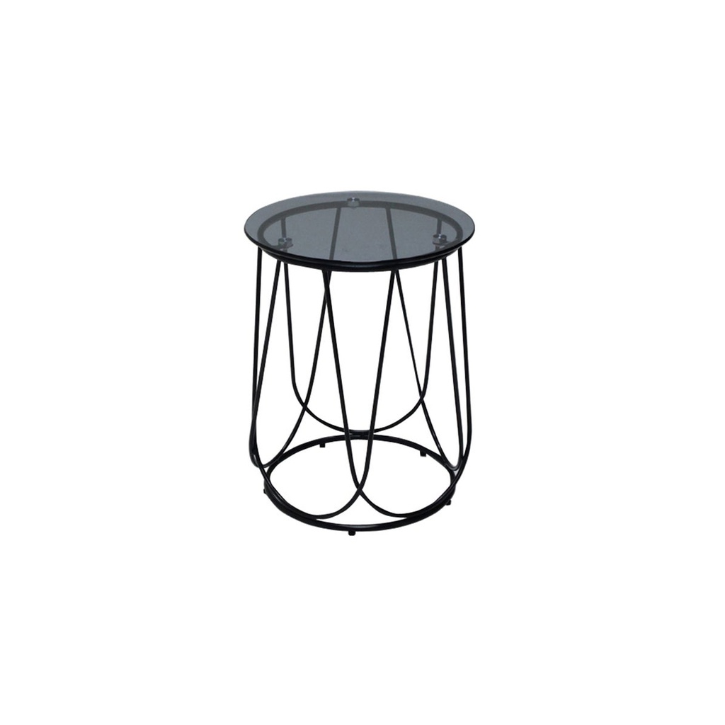 Scotch End Table - D40#2 - Black/Black Grey Glass