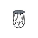 Scotch End Table - D40#2 - Black/Black Grey Glass