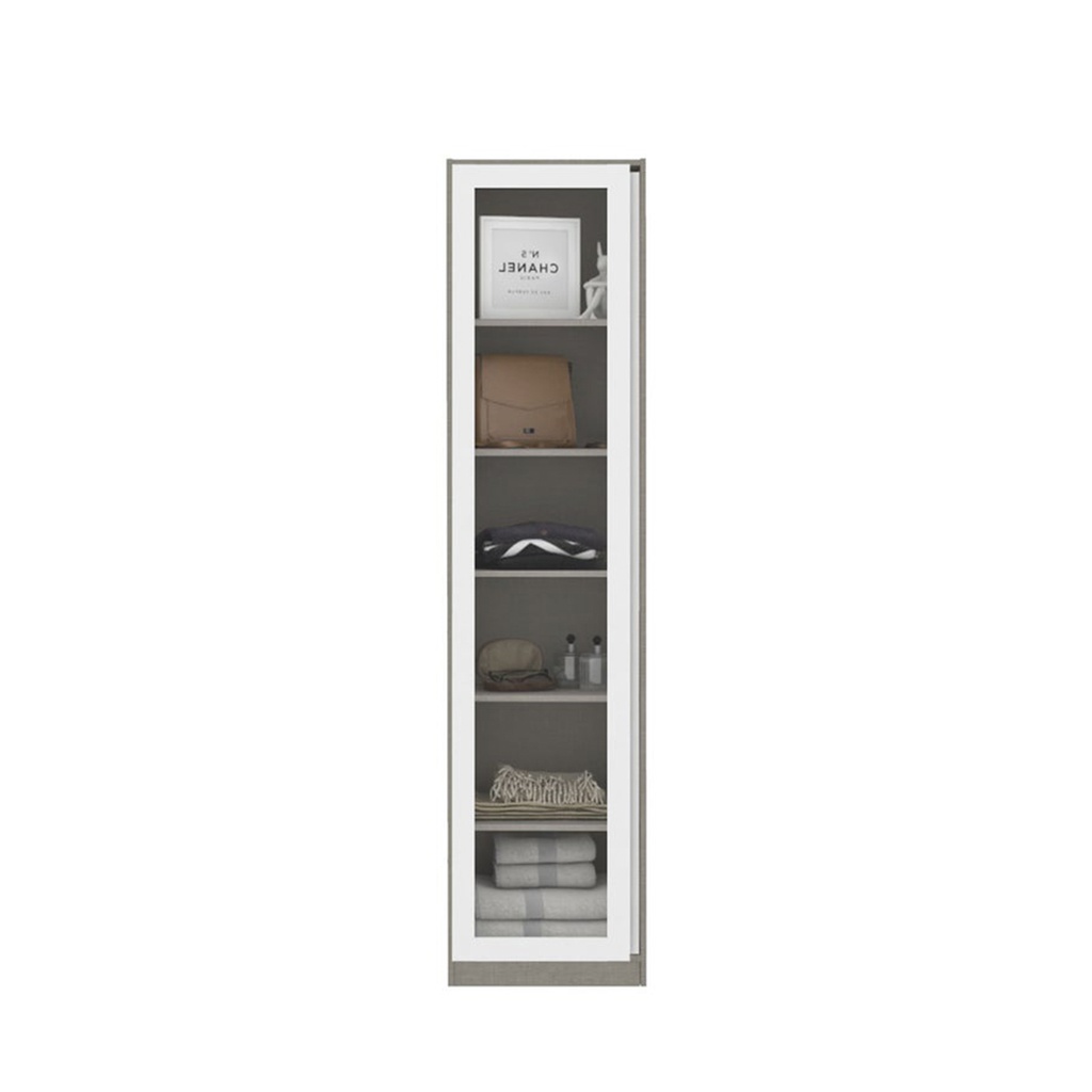 Blox Wardrobe WO50-60-210/OP-D/Door DE04L - White Linen/Clear Glass