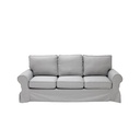 Rayna Sofa 3 Seater - Black Plastic Leg - Light Grey