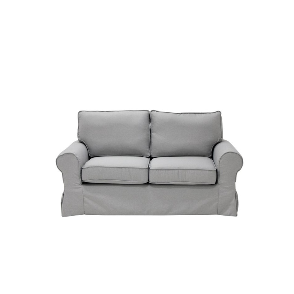 Rayna Sofa 2 Seater - Black Plastic Leg - Light Gray