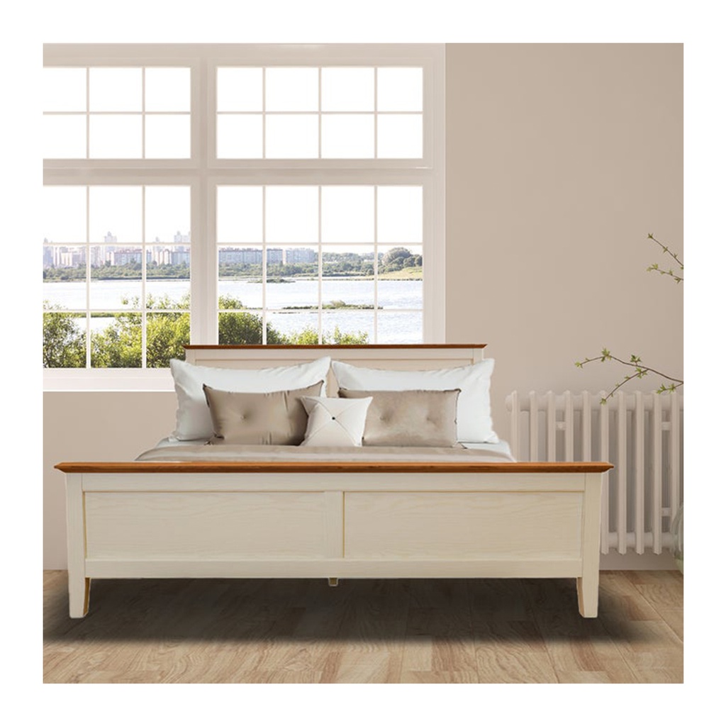 Ganso Bed 5ft-White/Claretchery