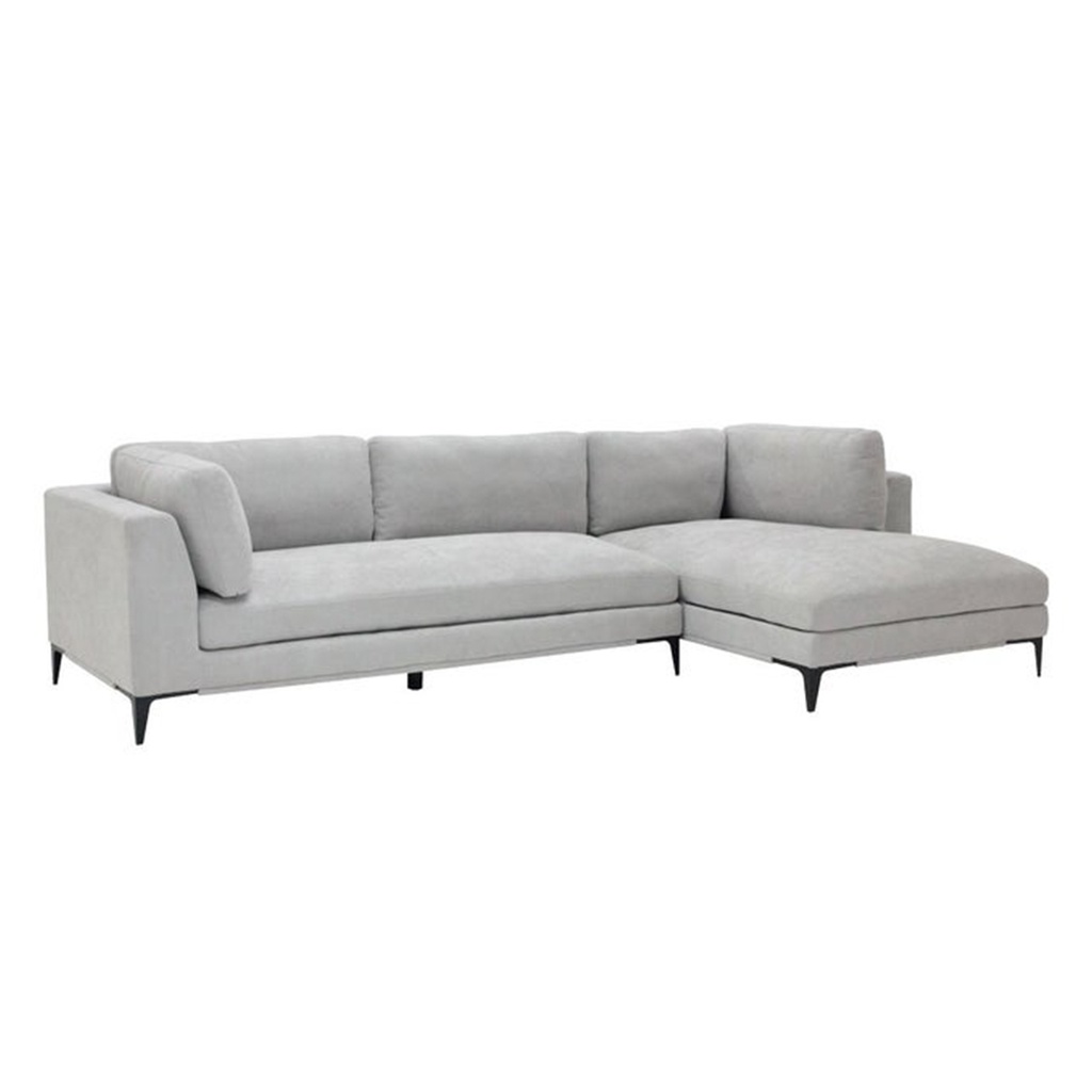 U-Lara Sofa-Right Corner-Light Grey/Black Steel