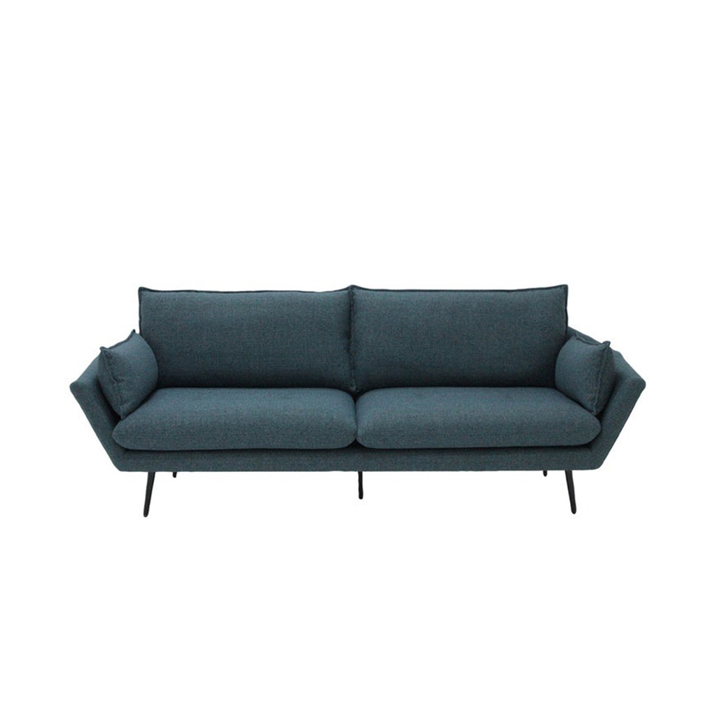 Utah Sofa 3Seater - Steel Black/ Teal Blue Fabric