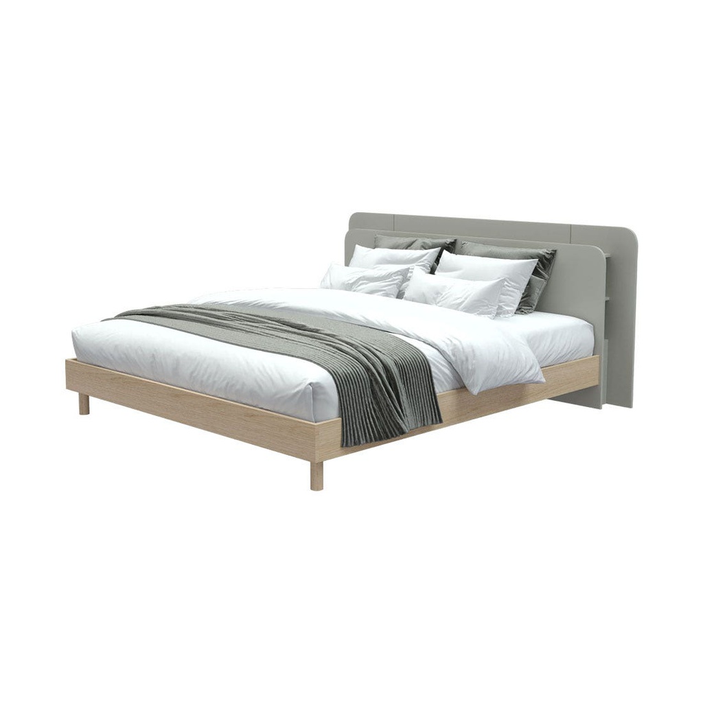 Brooker Bed BW 5ft /B/ LEG K - Lindberg Oak / Light Gray