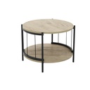 Tyra End Table - D60cm - Black Steel - Oak Wood