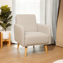Amiga Arm Chair - Birch Natural Wood - Light Gray