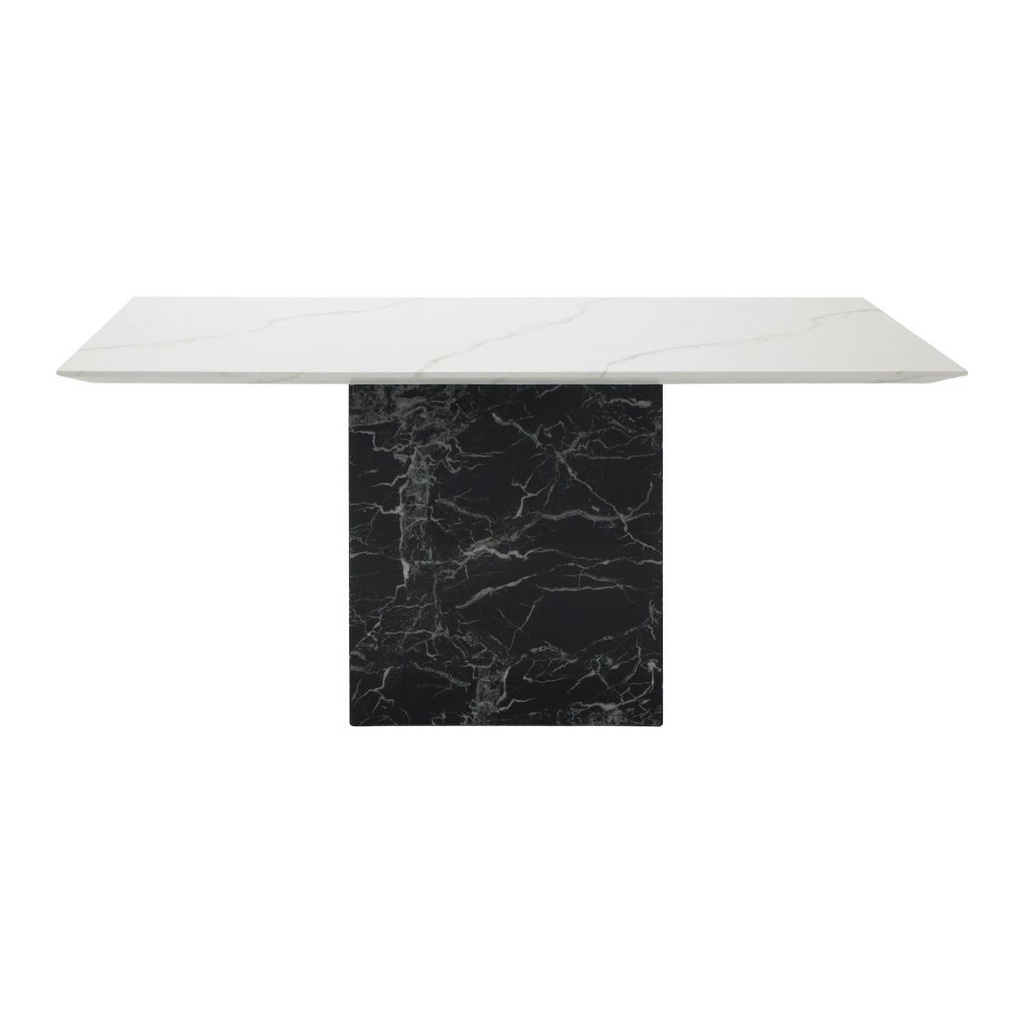 Fazia Dining Table - A160cm - Black Stone/White Stone