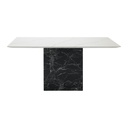 Fazia Dining Table - A160cm - Black Stone/White Stone