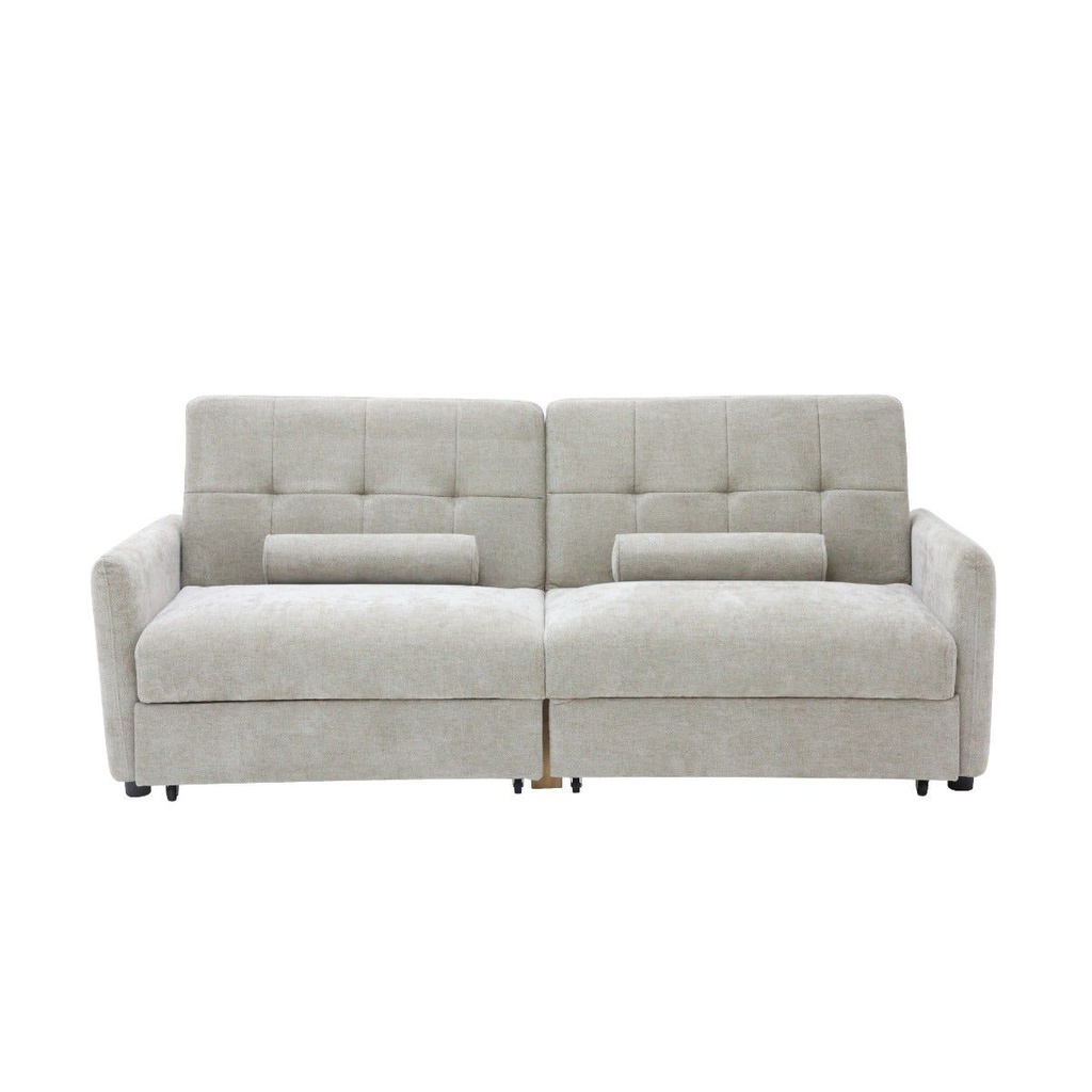 Corte Sofa Bed 2Seater - Black Leg/Light Brown Fabric