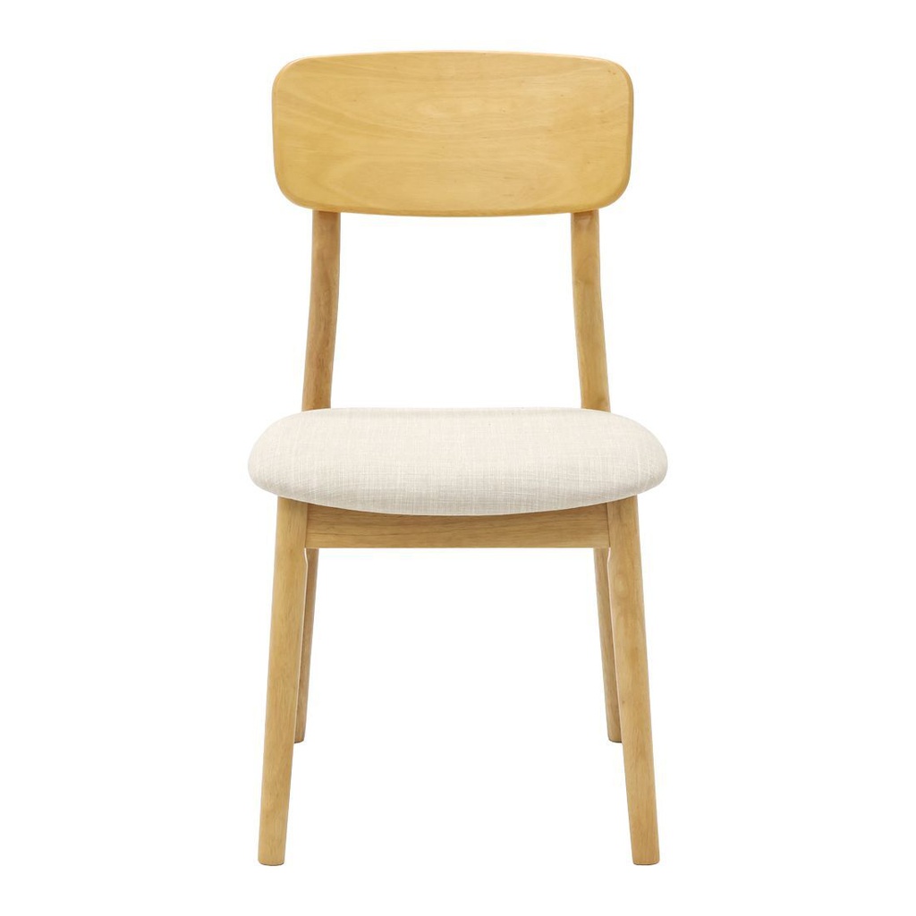 Galatia-B Dining Chair-Natural Oak/Cream Fabric