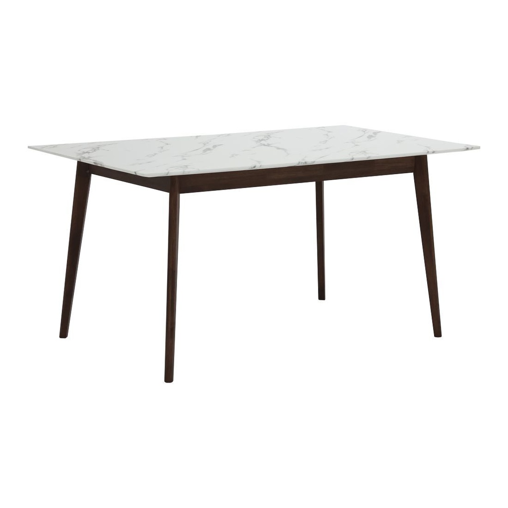 Bari Dining Table 150cm White Stone Pattern/Dark Wood